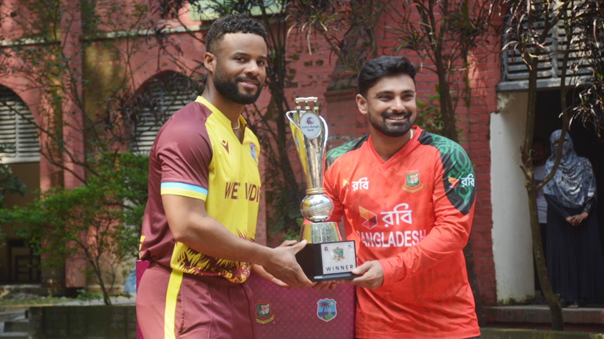 দুই দলের অধিনায়ক লিটন দাস ও শাই হোপ। ছবি- সংগৃহীত