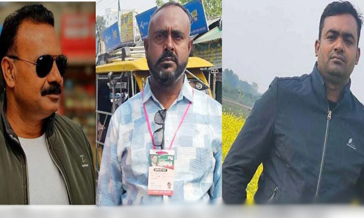 আটক তিনজন। ছবি : রূপালী বাংলাদেশ