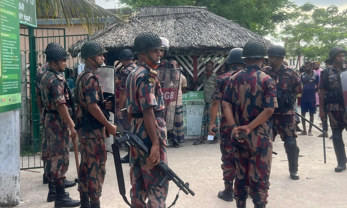 বনজীবী নিহতের ঘটনায় বিজিবি মোতায়েন। ছবি : রূপালী বাংলাদেশ