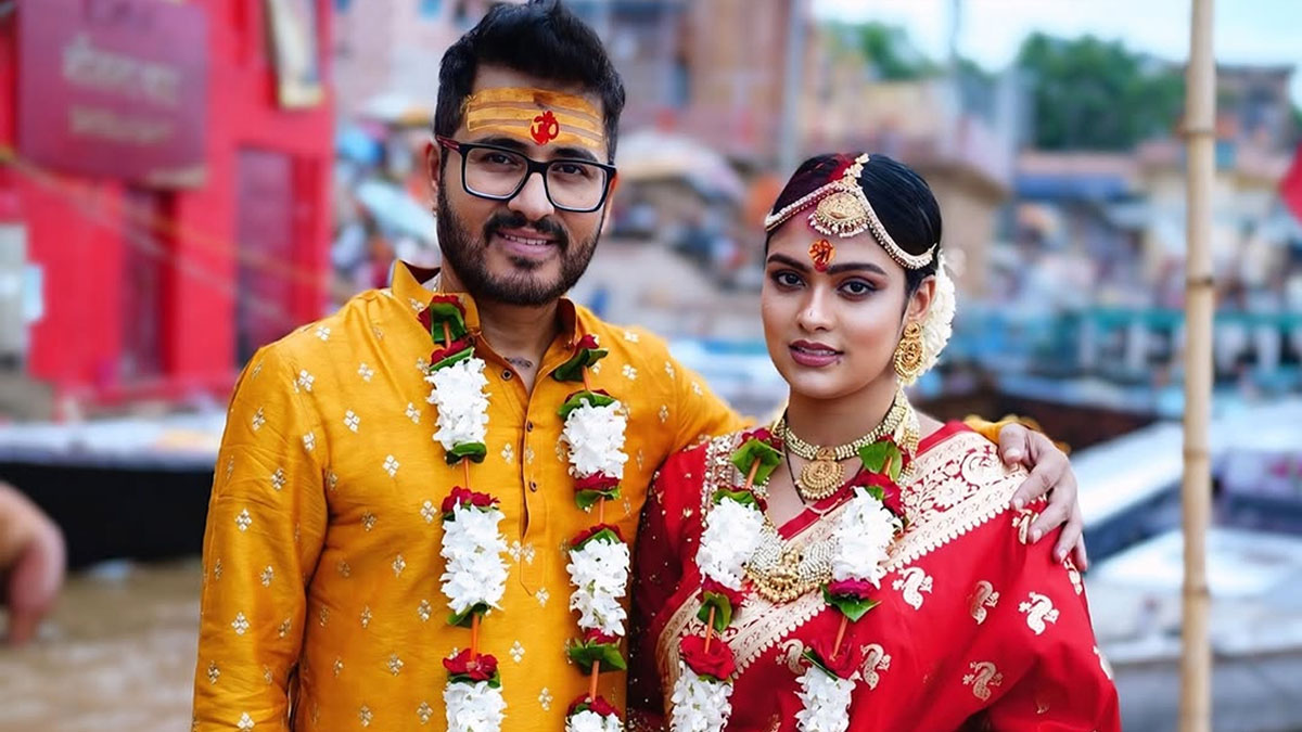 মডেল রিতিকা গিরির সঙ্গে বিবাহবন্ধনে আবদ্ধ হন হিরণ। ছবি : সংগৃহীত