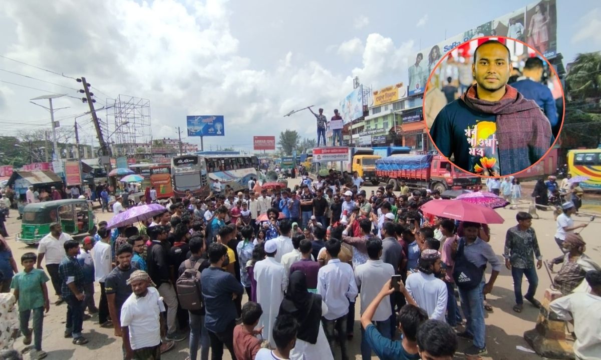 সকালে বরিশালে মহাসড়ক অবরোধ। ছবি- রূপালী বাংলাদেশ