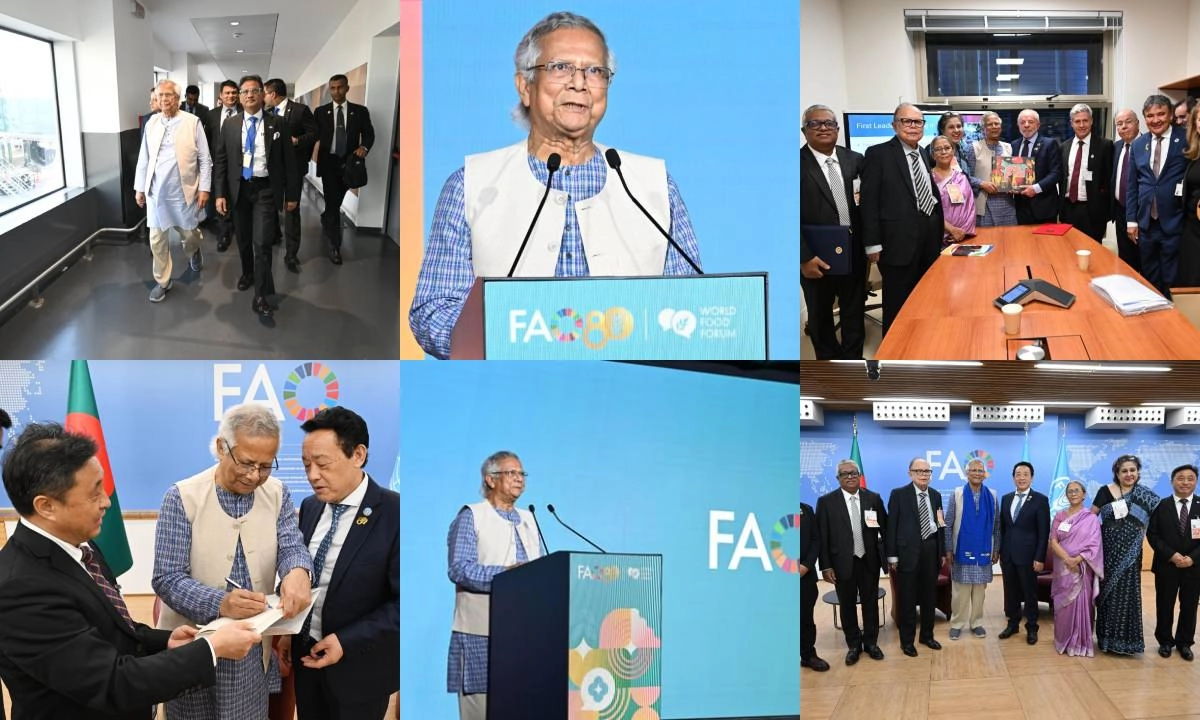 স্থিরচিত্রে প্রধান উপদেষ্টার রোম সফর। ছবি- সংগৃহীত