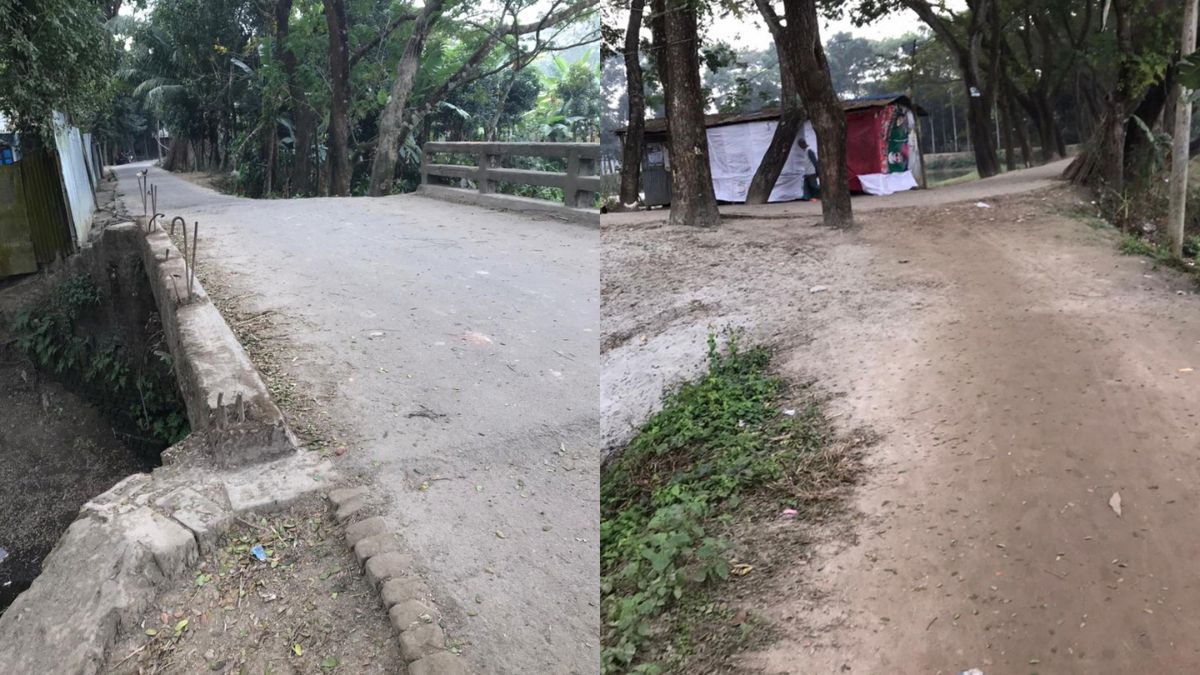 চাঁদপুর সদর উপজেলার আশিকাটি ইউনিয়নের পশ্চিম হোসেনপুর মোল্লাকান্দি কালভার্ট এলাকা। এ স্থানটি মাদকসেবী ও কারবারিদের নিরাপদ রুট। ছবি- রূপালী বাংলাদেশ