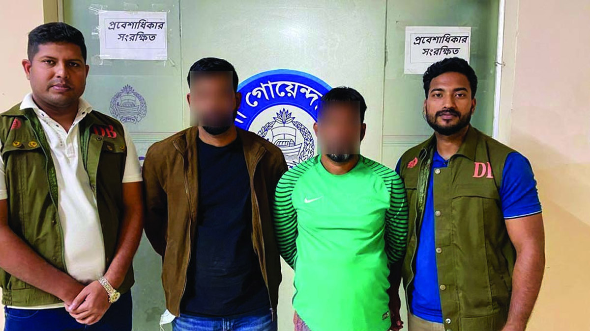 গ্রেপ্তার আসামিরা।   ছবি- রূপালী বাংলাদেশ