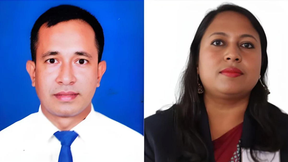 ফরিদপুরের নতুন ডিসি মাজহারুল ইসলাম ও শেরপুরের ডিসি ফরিদা ইয়াসমিন।  ছবি : সংগৃহীত