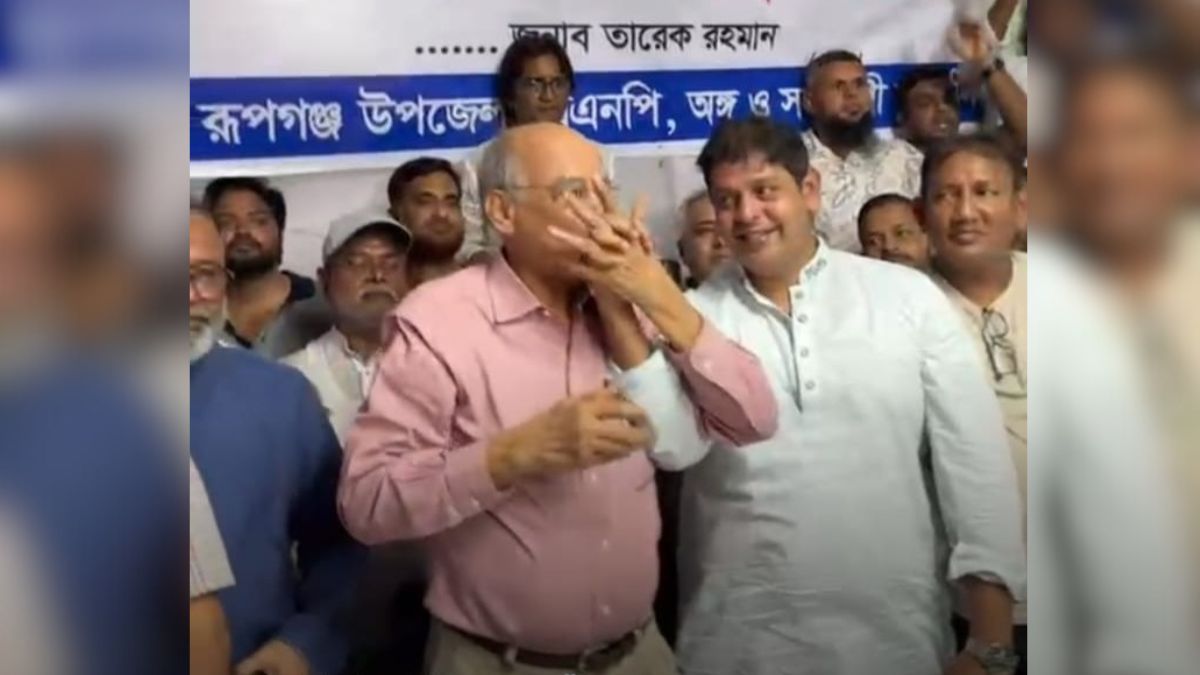 এক মঞ্চে বিএনপি প্রার্থী দীপু ও কাজী মনির। ছবি- রূপালী বাংলাদেশ