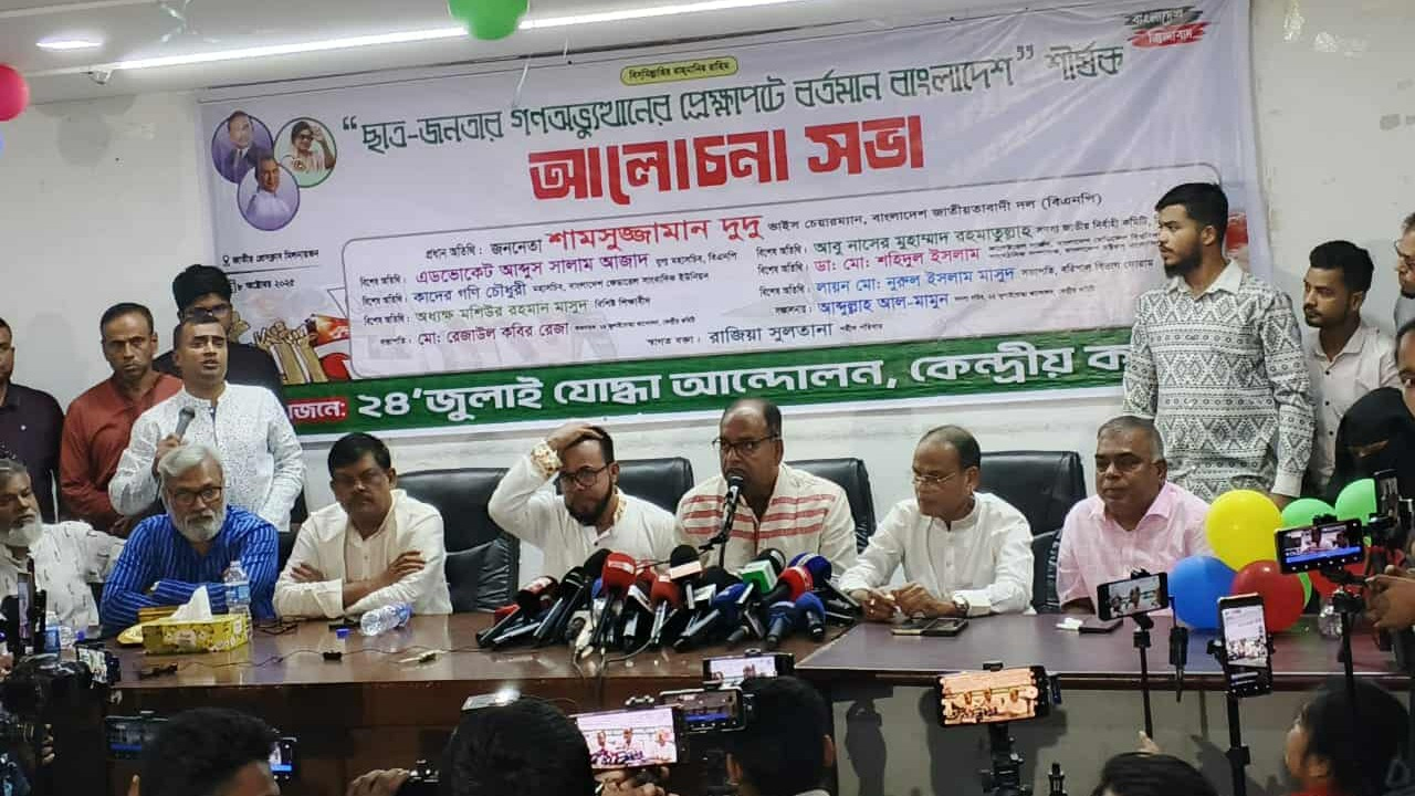 বিএনপির ভাইস চেয়ারম্যান শামসুজ্জামান দুদু। ছবি- রূপালী বাংলাদেশ