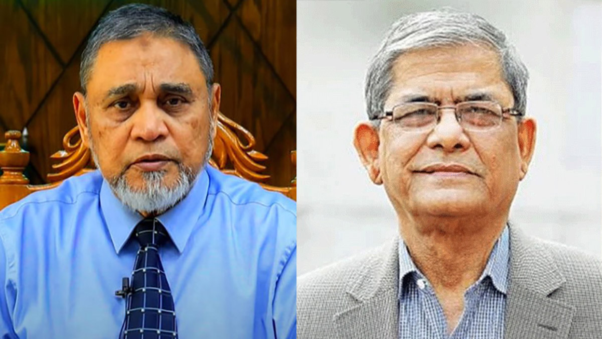 এ এম এম নাসির উদ্দিন ও মির্জা ফখরুল ইসলাম আলমগীর । ছবি : সংগৃহীত