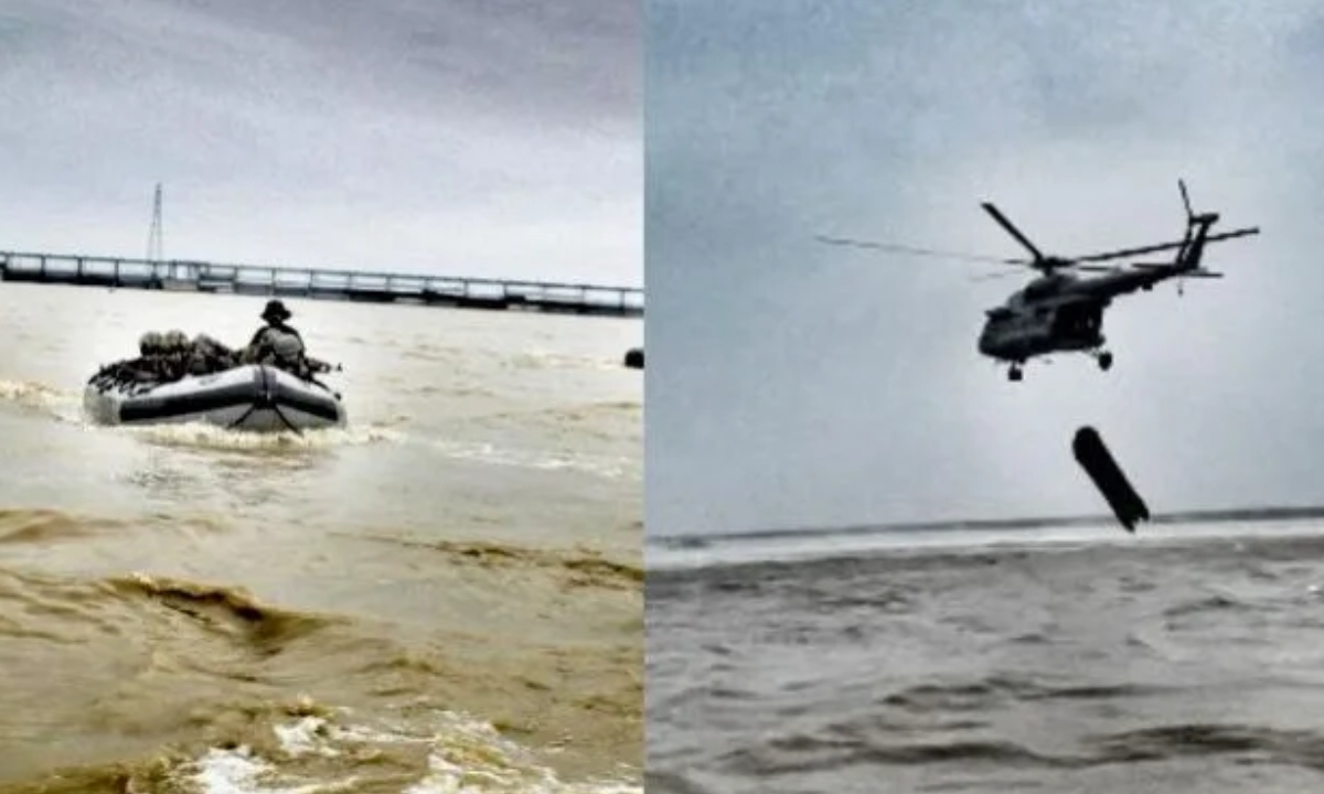 ফারাক্কা বাঁধে সম্প্রতি যৌথ প্রশিক্ষণ মহড়া চালিয়েছে ভারতের সেনা, নৌ ও বিমানবাহিনী। ছবি- সংগৃহীত