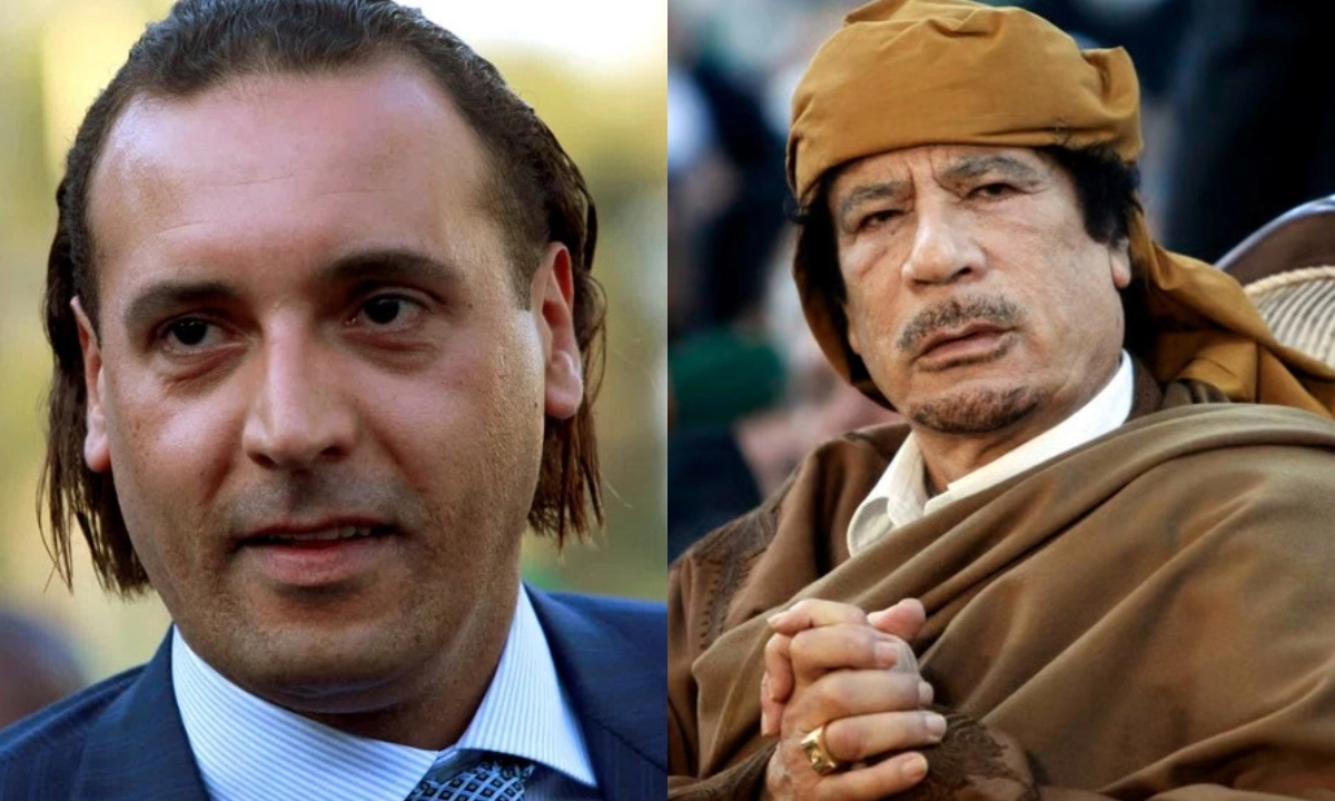 গাদ্দাফি ও তার ছেলে। ছবি- সংগৃহীত