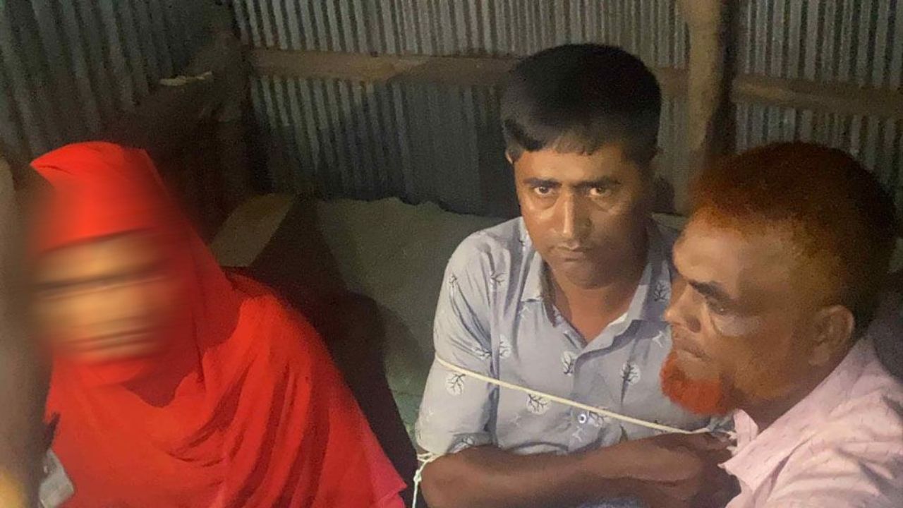 নারীসহ বিএনপি নেতা গোলাম সারোয়ার ধরা পড়েছেন। ছবি- সংগৃহীত
