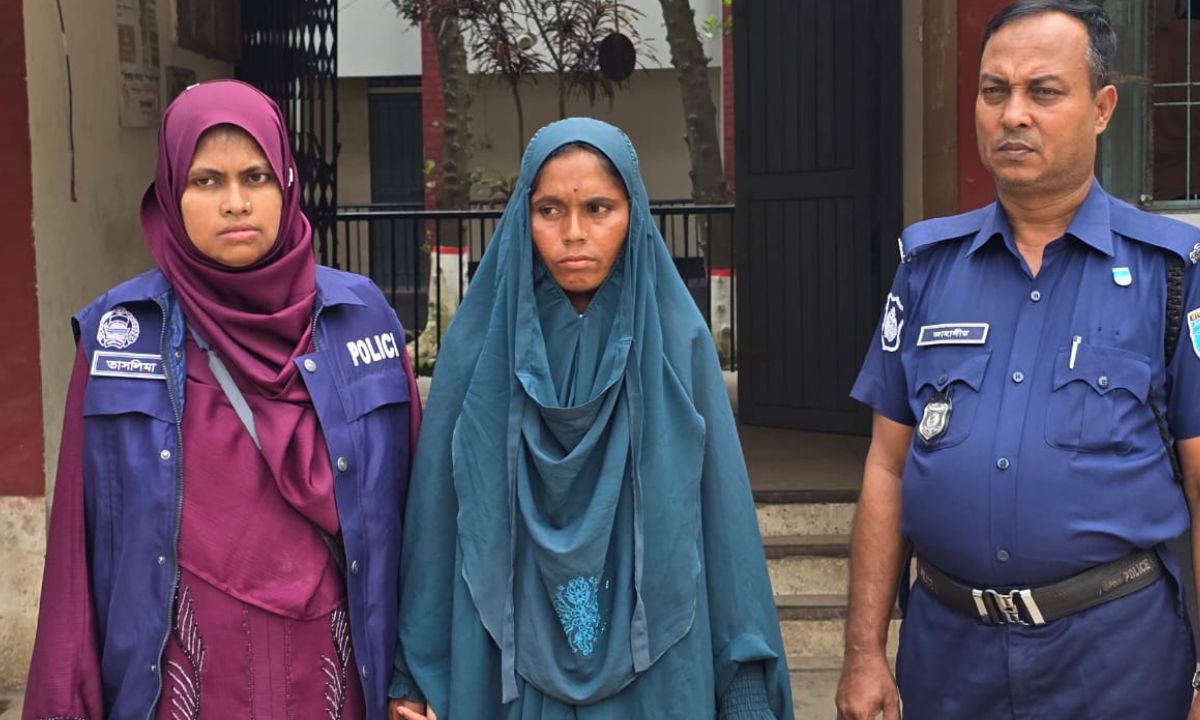 অভিযুক্ত হাবেজা বেগমকে গ্রেপ্তার করেছে পুলিশ। ছবি- রূপালী বাংলাদেশ