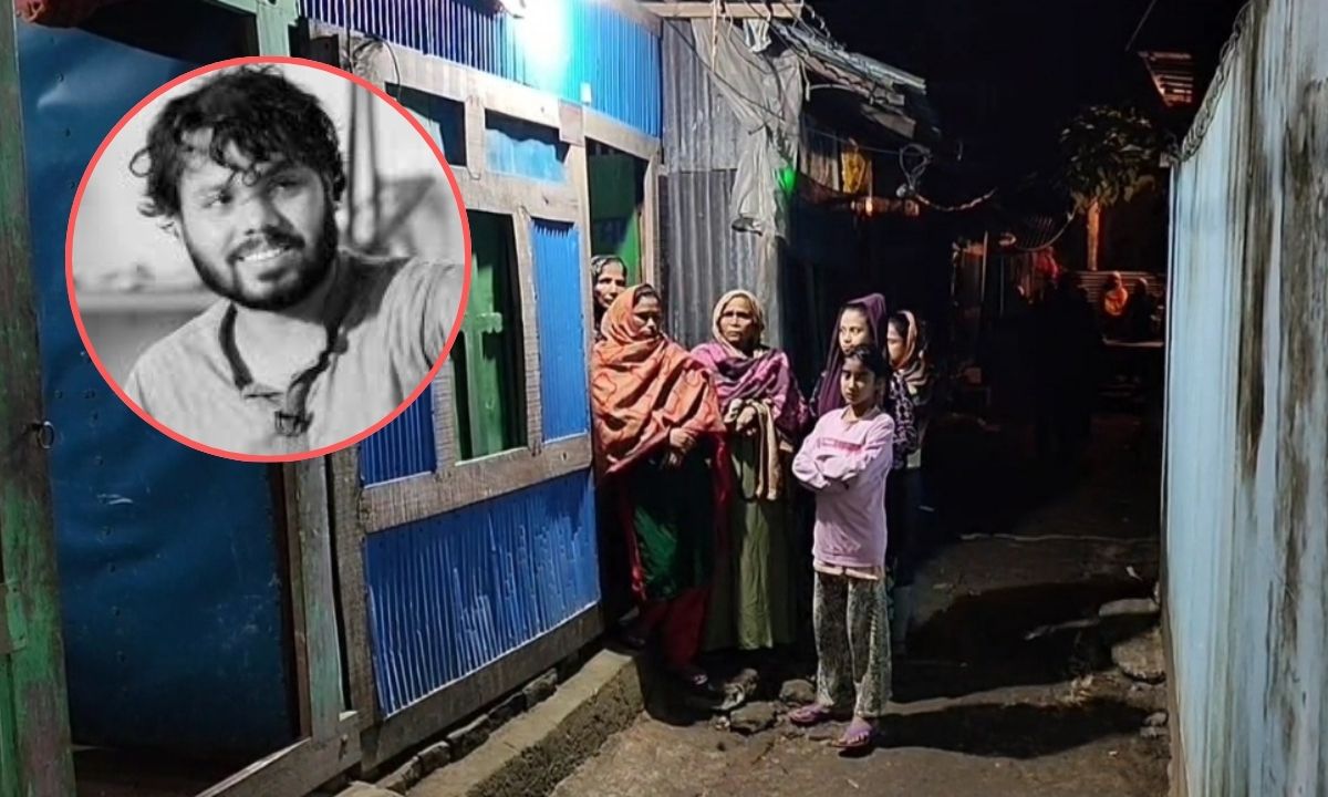 ওসমান হাদির গ্রামের টিনের বাড়ি। ছবি- রূপালী বাংলাদেশ