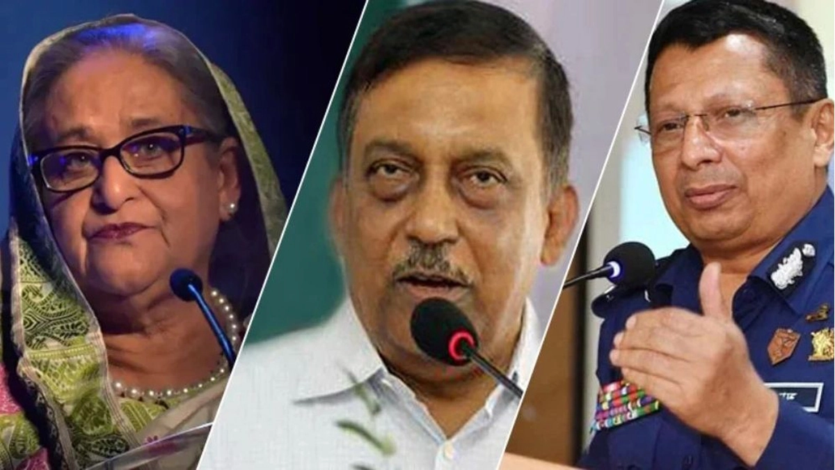 শেখ হাসিনা, আসাদুজ্জামান খান কামাল ও আবদুল্লাহ আল মানুন। ছবি- সংগৃহীত