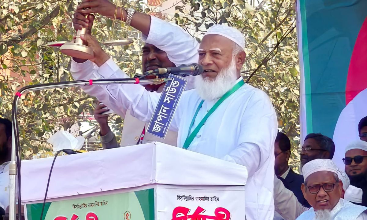 বক্তব্য দেন বাংলাদেশ জামায়াতে ইসলামীর আমির ডা. শফিকুর রহমান। ছবি : রূপালী বাংলাদেশ