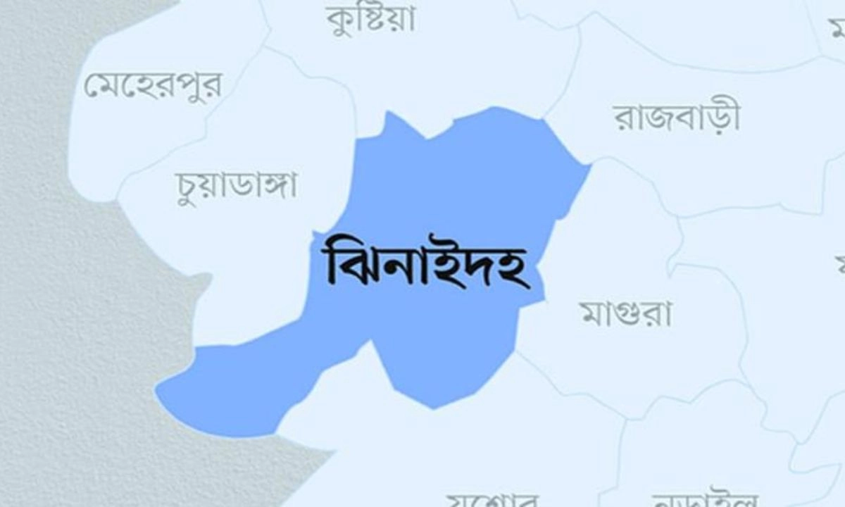 ঝিনাইদহের ম্যাপ। ছবি : সংগৃহীত