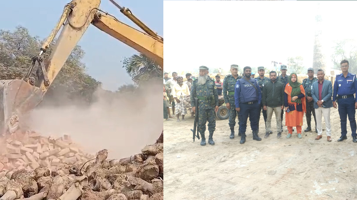 ঝিনাইদহে অবৈধ ইটভাটায় ভ্রাম্যমাণ আদালত পরিচালনা করেন পরিবেশ অধিদপ্তর। ছবি- রূপালী বাংলাদেশ
