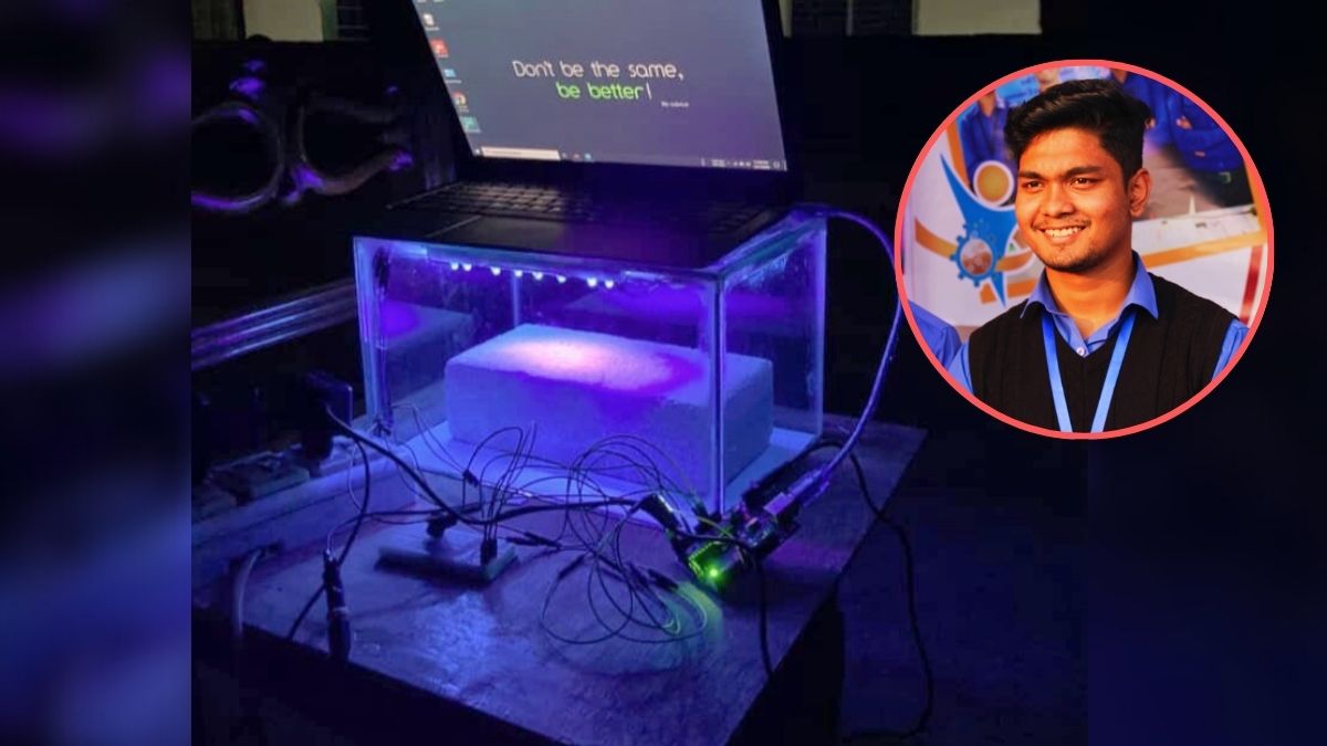 তরুণ বিজ্ঞানী শরীফ বরকতউল্লাহ ও তার তৈরি যুগান্তকারী প্রযুক্তিটি। ছবি- রূপালী বাংলাদেশ