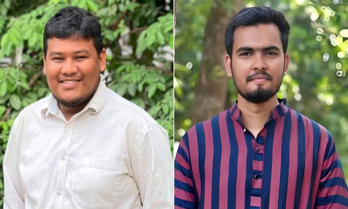 আহ্বায়ক নয়ন কুমার বর্মন (বামে) সদস্য সচিব মো. সাঈদুর রহমান (ডানে)। ছবি- সংগৃহীত