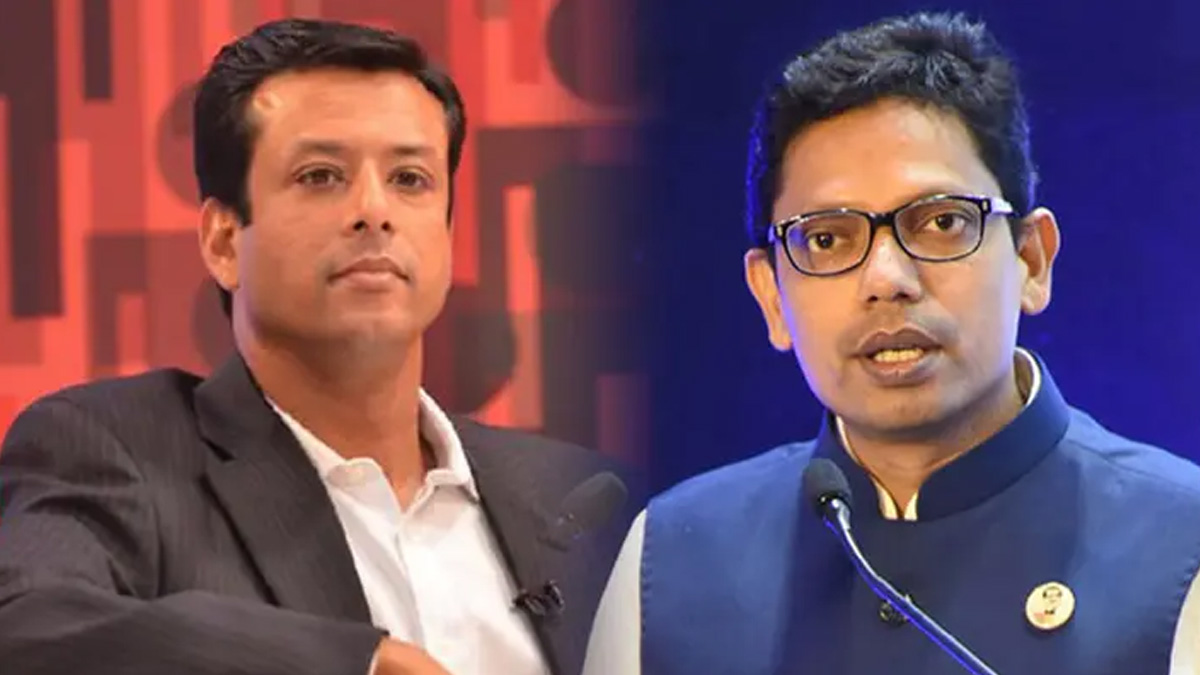 সজীব ওয়াজেদ জয় ও সাবেক আইসিটি প্রতিমন্ত্রী জুনাইদ আহমেদ পলক।  ছবি : সংগৃহীত