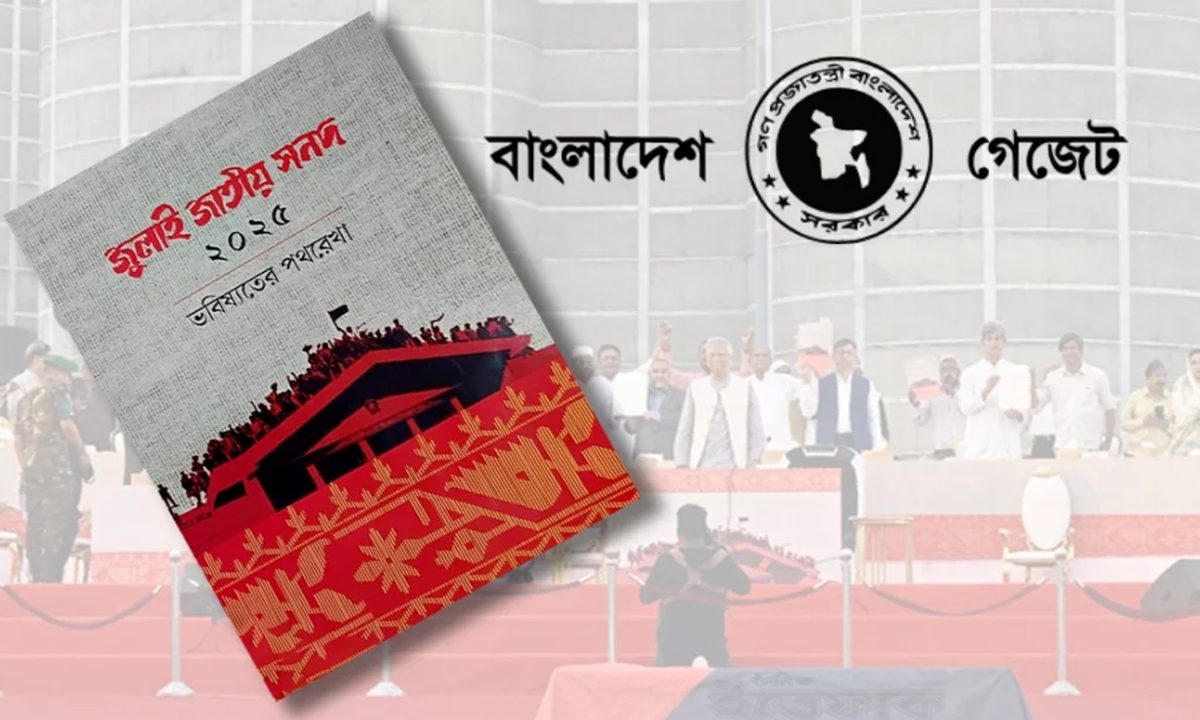 জুলাই সনদের গেজেট প্রকাশ। ছবি- সংগৃহীত