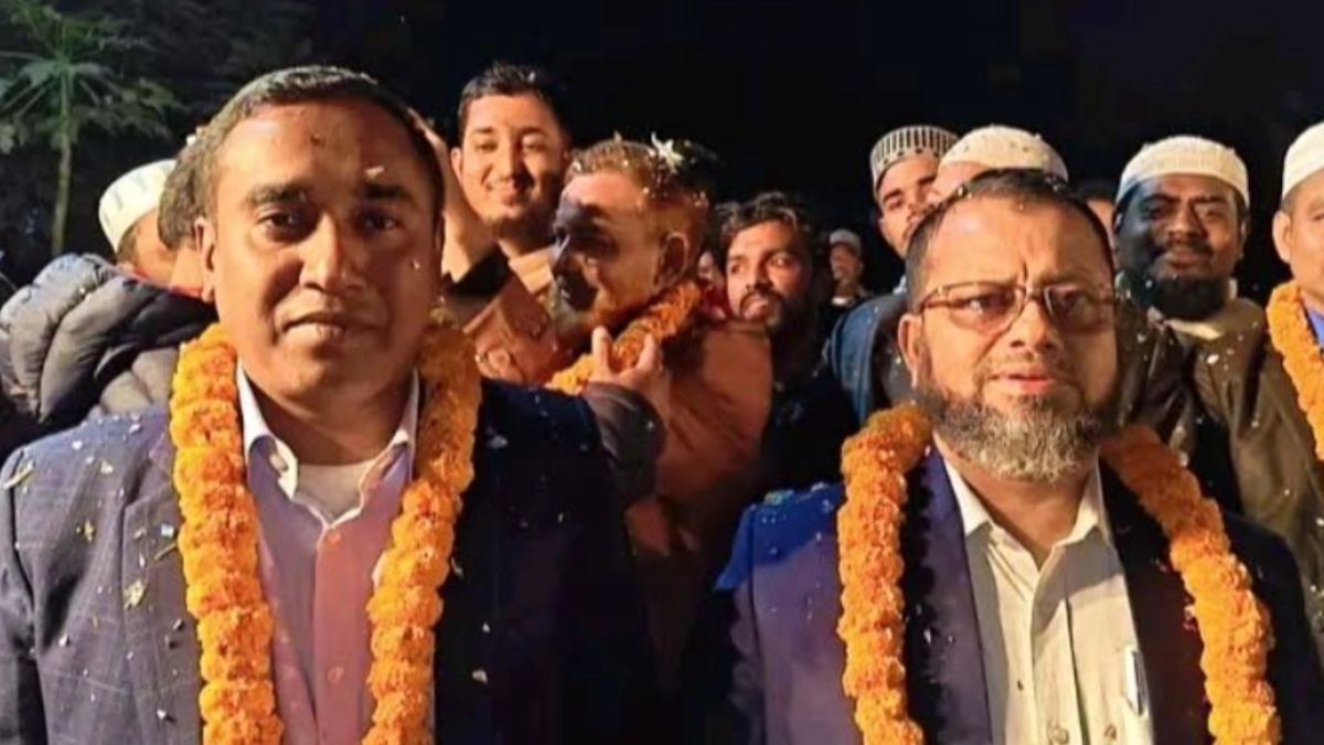 নির্বাচিত সভাপতি ও সাধারণ সম্পাদক। ছবি- রূপালী বাংলাদেশ