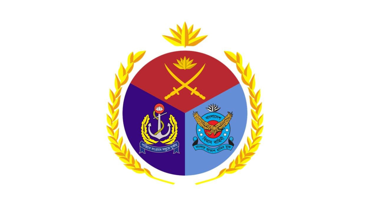 তিন বাহিনীর লোগো। ছবি- সংগৃহীত