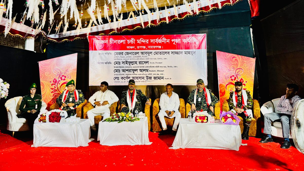 কথা বলেন আনসার-ভিডিপির মহাপরিচালক মেজর জেনারেল আবদুল মোতালেব সাজ্জাদ মাহমুদ। ছবি- রূপালী বাংলাদেশ
