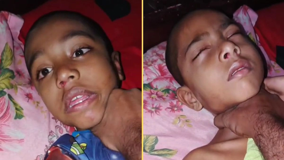 গলাচেপে ধরে দুই শিশুকে হত্যার চেষ্টা চালানোর ভিডিও ধারণ করে প্রবাসী স্ত্রীকে পাঠান স্বামী। ছবি- রূপালী বাংলাদেশ