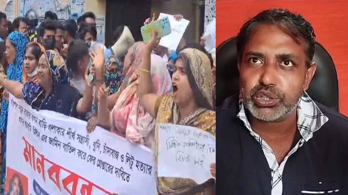 স্থানীয়দের বিক্ষোভের পর মাহমুদ মিল্টন (ডানে) গ্রেপ্তার। ছবি: সংগৃহীত