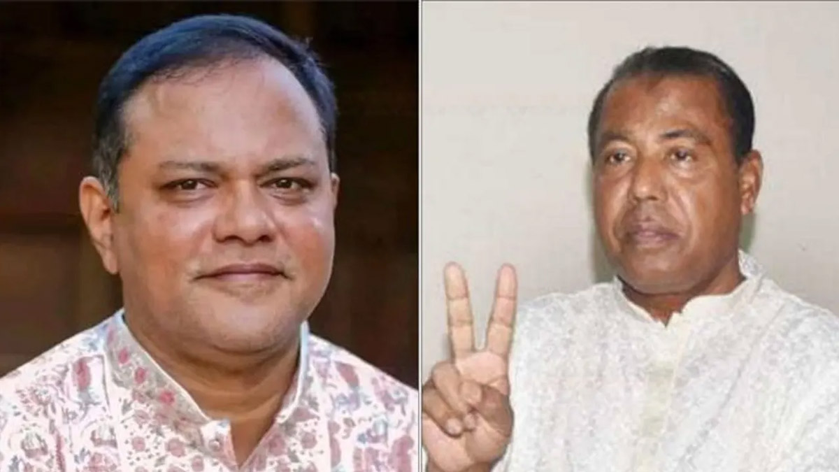 নবনির্বাচিত সংসদ সদস্য মাহমুদুল হক রুবেল বিপুল ও মো. রেজাউল করিম বাদশা।  ছবি : সংগৃহীত