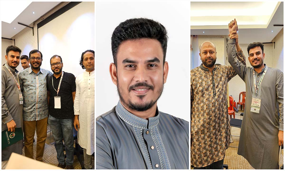 এবি পার্টির নেতৃবৃন্দের সঙ্গে নাহিদ রানা। ছবি- রূপালী বাংলাদেশ