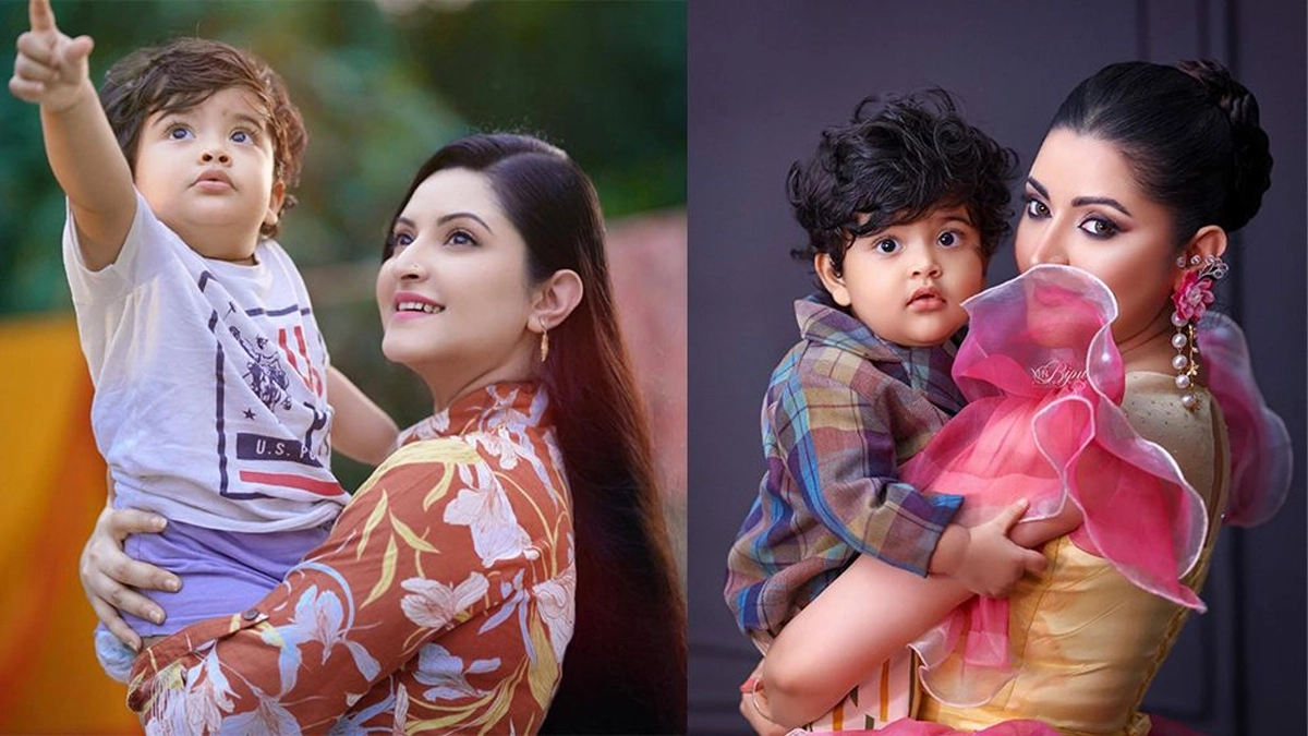 ছেলের সঙ্গে পরীমণি। পুরোনো ছবি