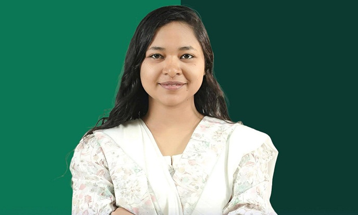 জাতীয় নাগরিক পার্টির (এনসিপি) উত্তরাঞ্চলের অন্যতম সংগঠক দ্যুতি অরণ্য চৌধুরী প্রীতি। ছবি- সংগৃহীত