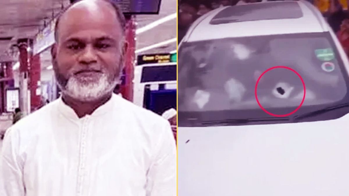 নিহত আবদুল হাকিম ও তার গাড়িটি। ছবি- সংগৃহীত