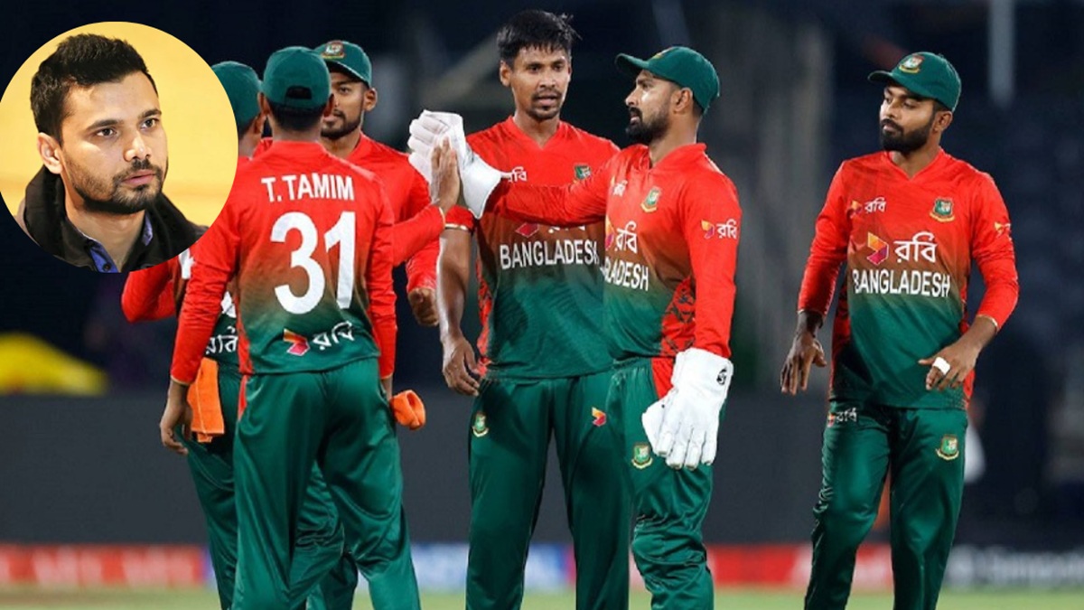 মাশরাফি বিন মর্তুজা ও বাংলাদেশ ক্রিকেট দল। ছবি- সংগৃহীত