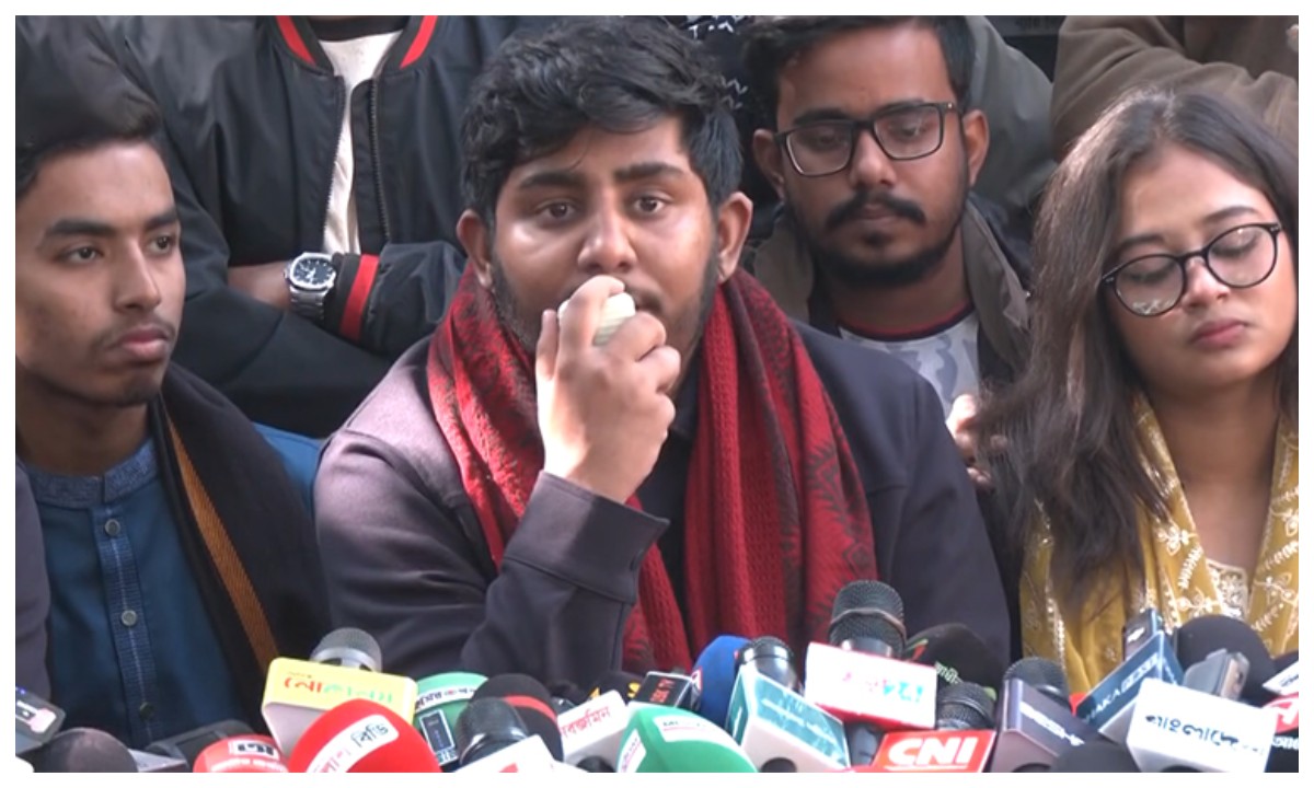 বৈষম্যবিরোধী ছাত্র আন্দোলনের সভাপতি রিফাত রশীদ। ছবি- সংগৃহীত