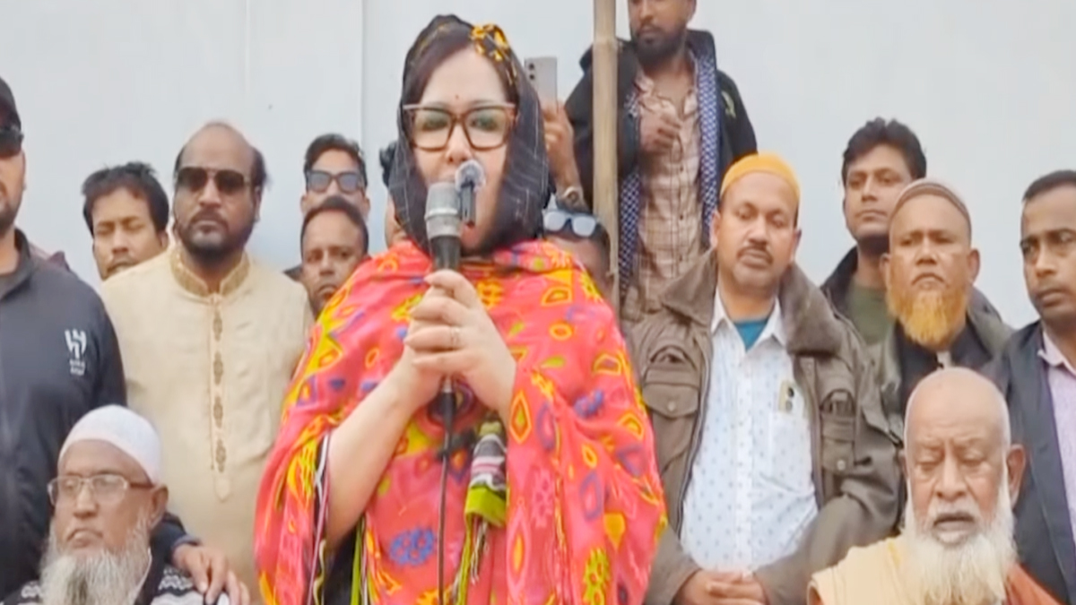 ব্রাহ্মণবাড়িয়া-২ আসনের স্বতন্ত্র প্রার্থী ব্যারিস্টার রুমিন ফারহানা। ছবি- রূপালী বাংলাদেশ