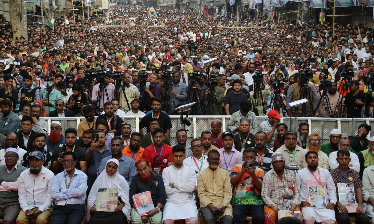 ঠাকুরগাঁওয়ে জামায়াতের নির্বাচনি গণমিছিল। ছবি : রূপালী বাংলাদেশ