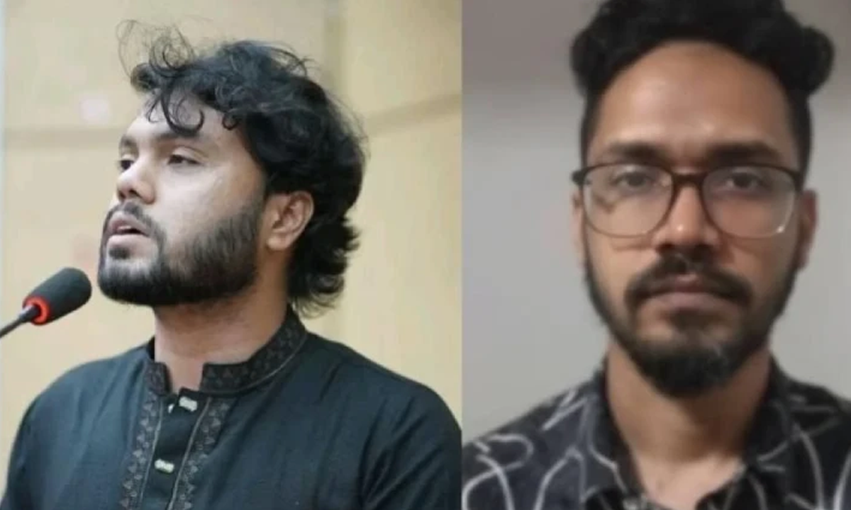 শরিফ ওসমান হাদি ও  ফয়সাল করিম মাসুদ। ছবি - সংগৃহীত