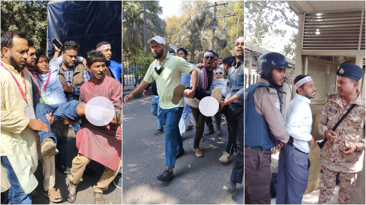 যমুনার সামনে সংঘর্ষে আহত। ছবি : সংগৃহীত