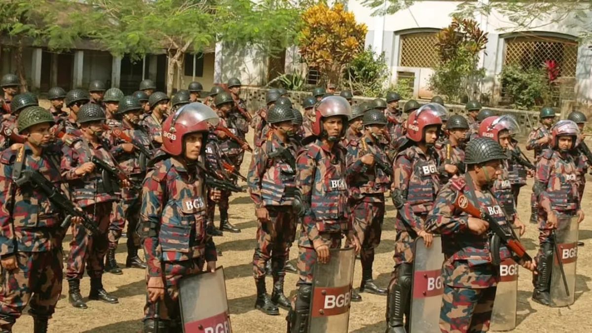 শেরপুর-৩ আসনের নির্বাচনে বিজিবি মোতায়েন। ছবি : রূপালী বাংলাদেশ