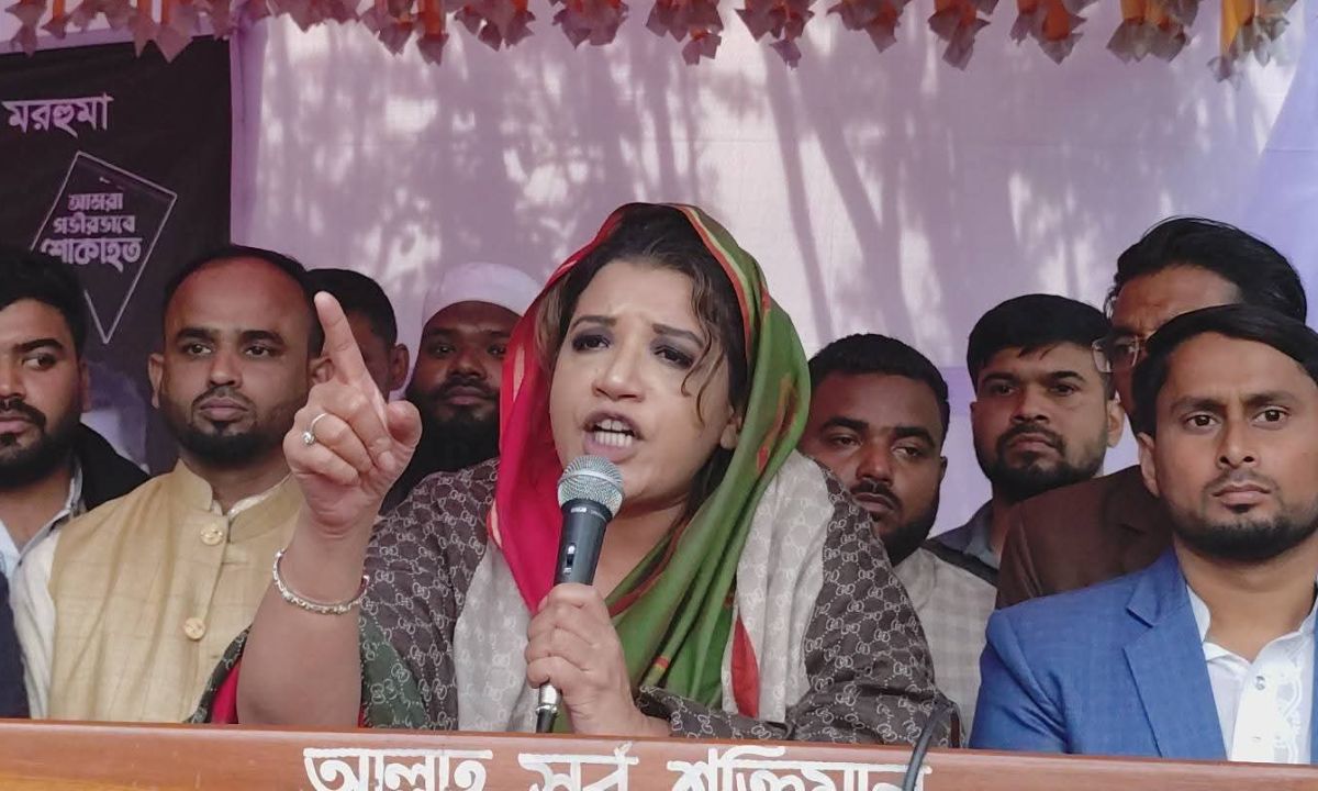 বক্তব্য দেন বিএনপির কেন্দ্রীয় কমিটির সাংগঠনিক সম্পাদক শামা ওবায়েদ। ছবি : রূপালী বাংলাদেশ