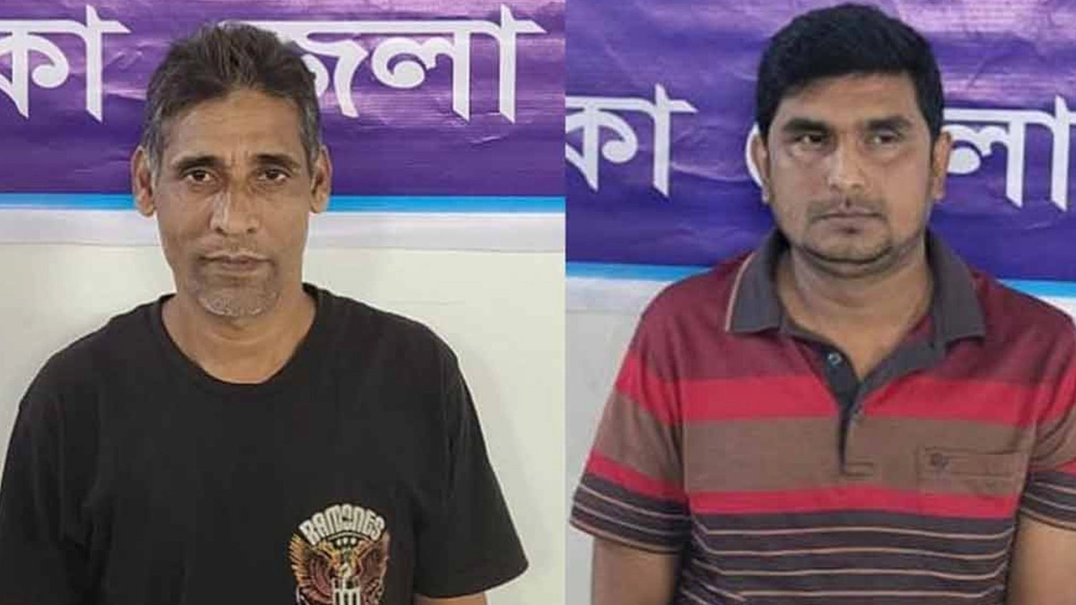 গ্রেপ্তাকৃত আলী আজগর ওরফে জামাল হোসেন ও জাকির হোসেন। ছবি- সংগৃহীত