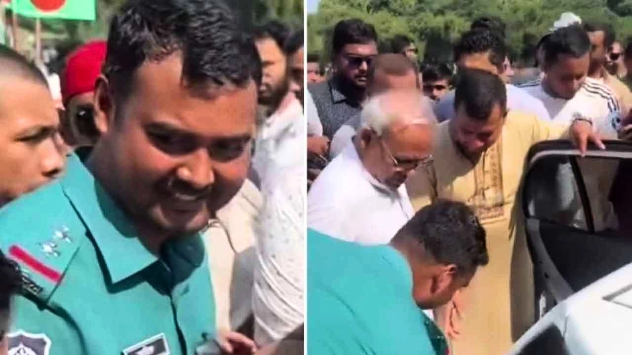 রিজভীর পা ছোঁয়া সার্জেন্ট বরখাস্ত, পুলিশ বলছে ‘ভিডিওর সঙ্গে সম্পর্ক নেই’