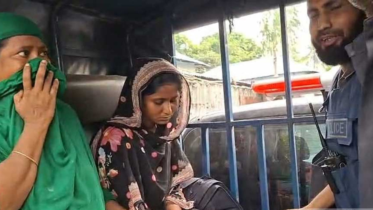 আটককৃত নববধূ তানজিলা খাতুন। ছবি- রূপালী বাংলাদেশ