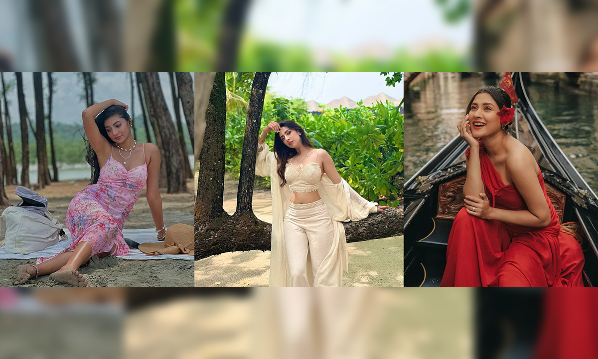 অভিনেত্রী সুনেরাহ্‌ বিনতে কামাল, বিদ্যা সিনহা মিম  ও মেহজাবীন চৌধুরী। ছবি- সংগৃহীত