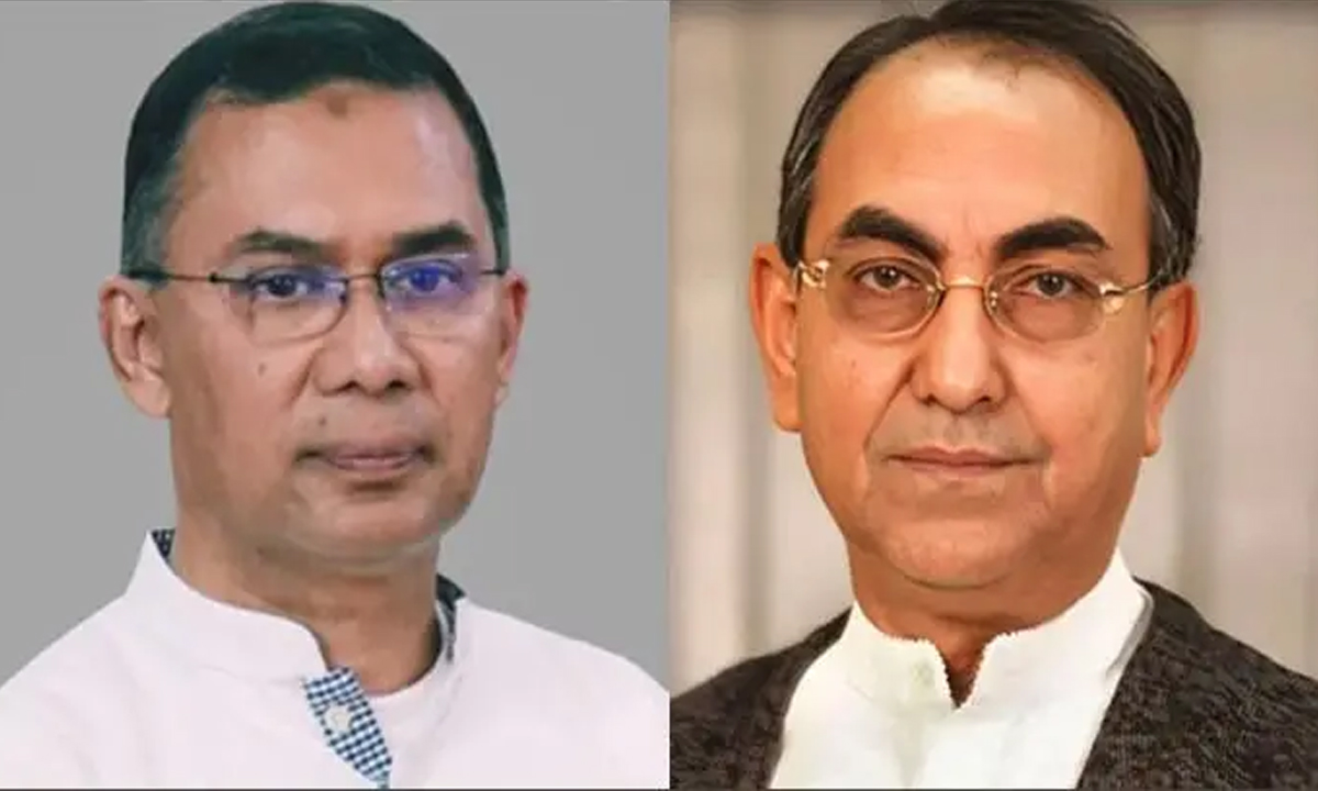 তারেক রহমান ও মির্জা আব্বাস। ছবি : সংগৃহীত