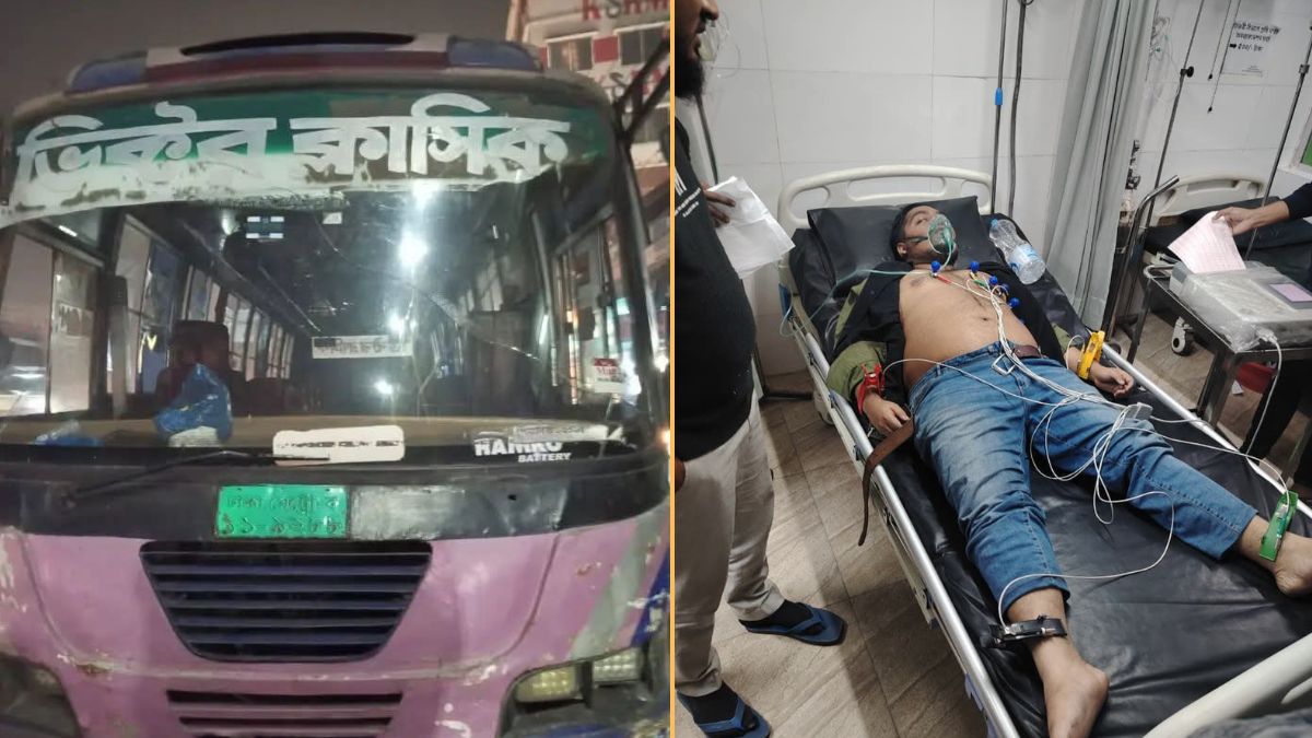 ‘ভিক্টর ক্লাসিক’ পরিবহন ও আহত সমাজ ব্যক্তি। ছবি- রূপালী বাংলাদেশ