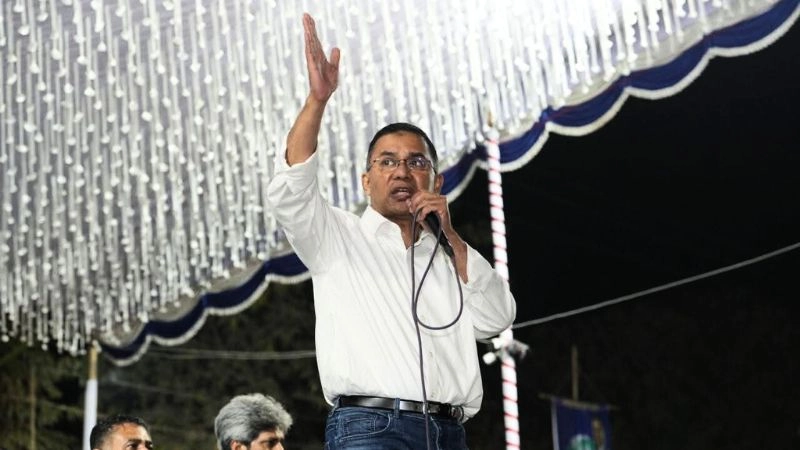 সরাইলে জনসভায় বক্তব্য রাখছেন তারেক রহমান। ছবি : রূপালী বাংলাদেশ